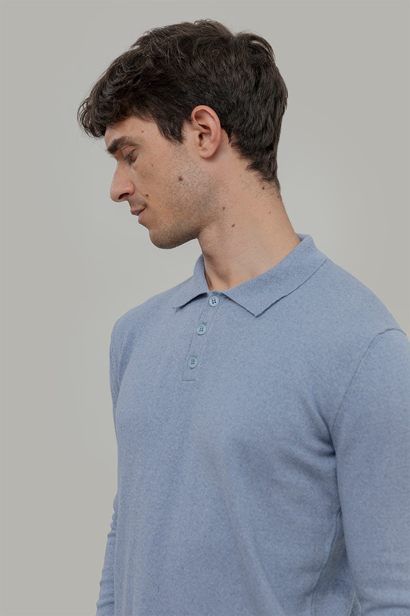 Polo Maniche Lunghe Uomo Cotone Rigenerato Antonio - Rifò Lab Moda circolare made in Italy
