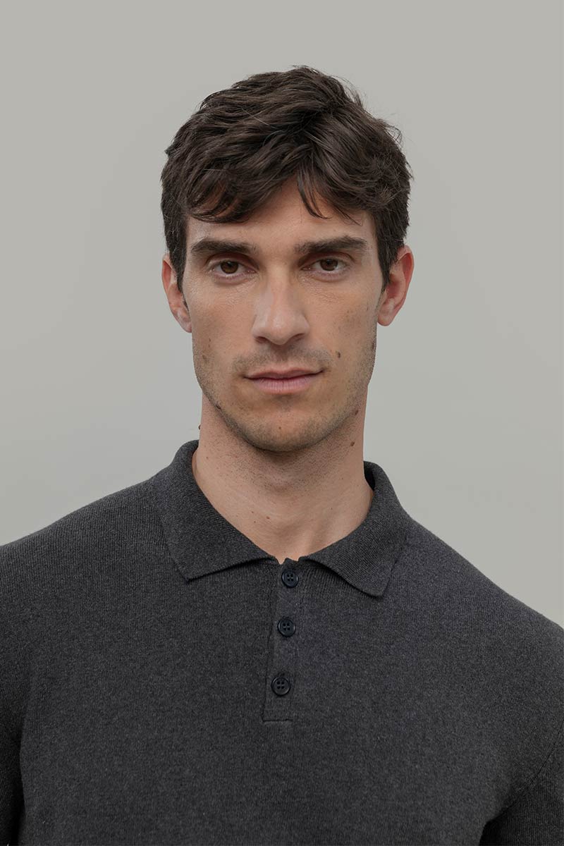 Polo Maniche Lunghe Uomo Cotone Rigenerato Antonio - Rifò Lab Moda circolare made in Italy
