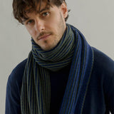 Sciarpa Cashmere Donna Uomo Rigenerato Verde Blu Julia - Rifò Lab Moda circolare made in Italy