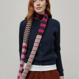 Sciarpa Cashmere Sottile a Righe Beige Rino - Rifò Lab Moda circolare made in Italy
