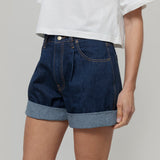 Shorts Donna Pantaloncini Jeans Riciclato Blu Enrica  - Rifò Lab Moda circolare made in Italy
