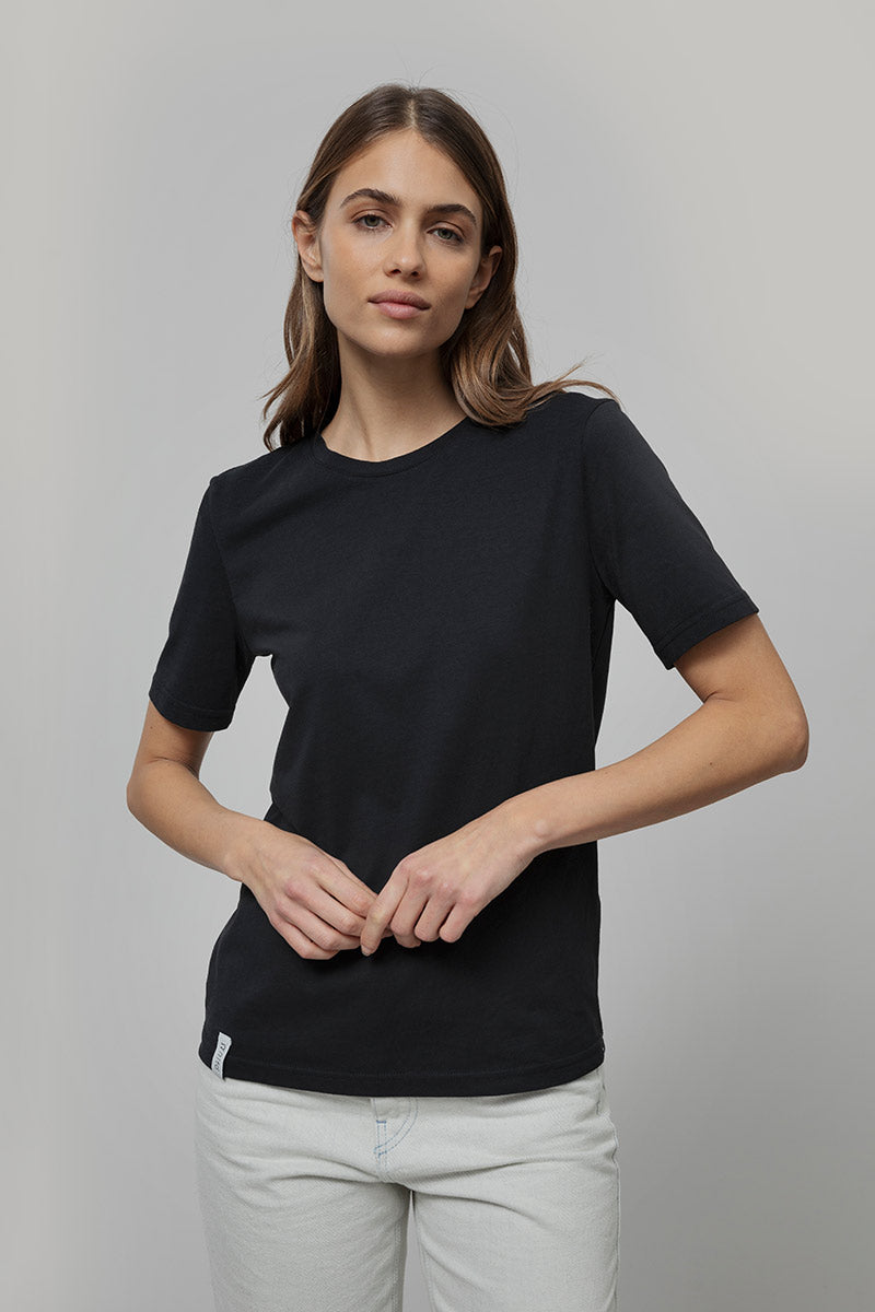T-Shirt Donna Cotone Rigenerato Mimma Nero