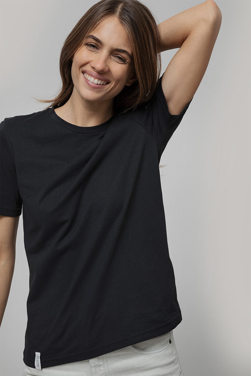 T-Shirt Donna Cotone Rigenerato Mimma Nero