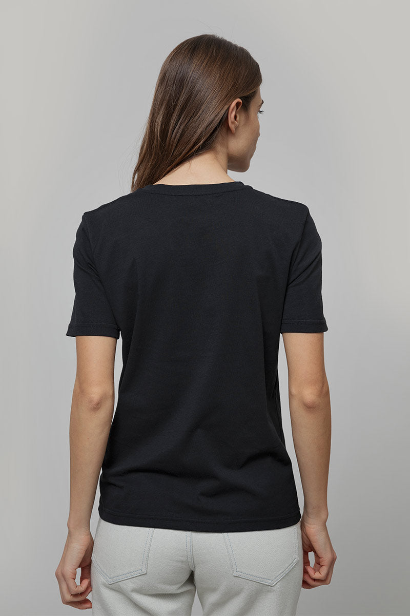 T-Shirt Donna Cotone Rigenerato Mimma Nero