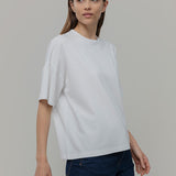 T Shirt Oversize Donna Bianca Viscosa Sienna - Rifò Lab Moda circolare made in Italy