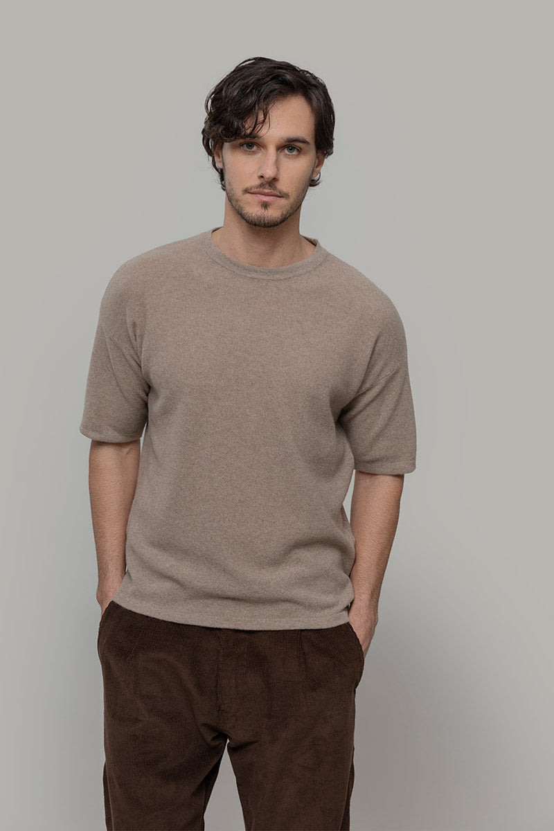 Knitted T shirt in Maglia Cashmere Leggero Uomo - Rifò Lab Moda circolare made in Italy 