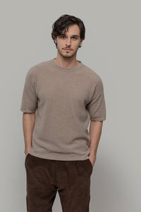 Knitted T shirt in Maglia Cashmere Leggero Uomo - Rifò Lab Moda circolare made in Italy 