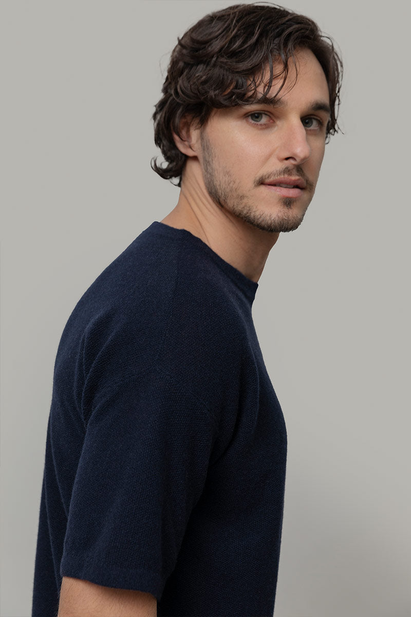 Knitted T shirt in Maglia Cashmere Leggero Uomo - Rifò Lab Moda circolare made in Italy 