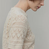 T-shirt in Maglia Traforata Cotone Donna Neda  - Rifò Lab Moda circolare made in Italy