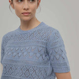 T-shirt in Maglia Traforata Cotone Donna Neda  - Rifò Lab Moda circolare made in Italy