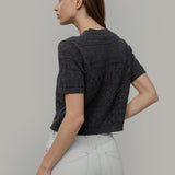 T-shirt in Maglia Traforata Cotone Donna Neda  - Rifò Lab Moda circolare made in Italy