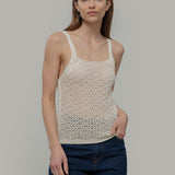 Tank Top Crochet Cotone Riciclato Donna Marilù - Rifò Lab Moda circolare made in Italy
