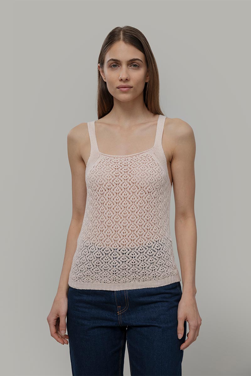 Tank Top Crochet Cotone Riciclato Donna Marilù - Rifò Lab Moda circolare made in Italy