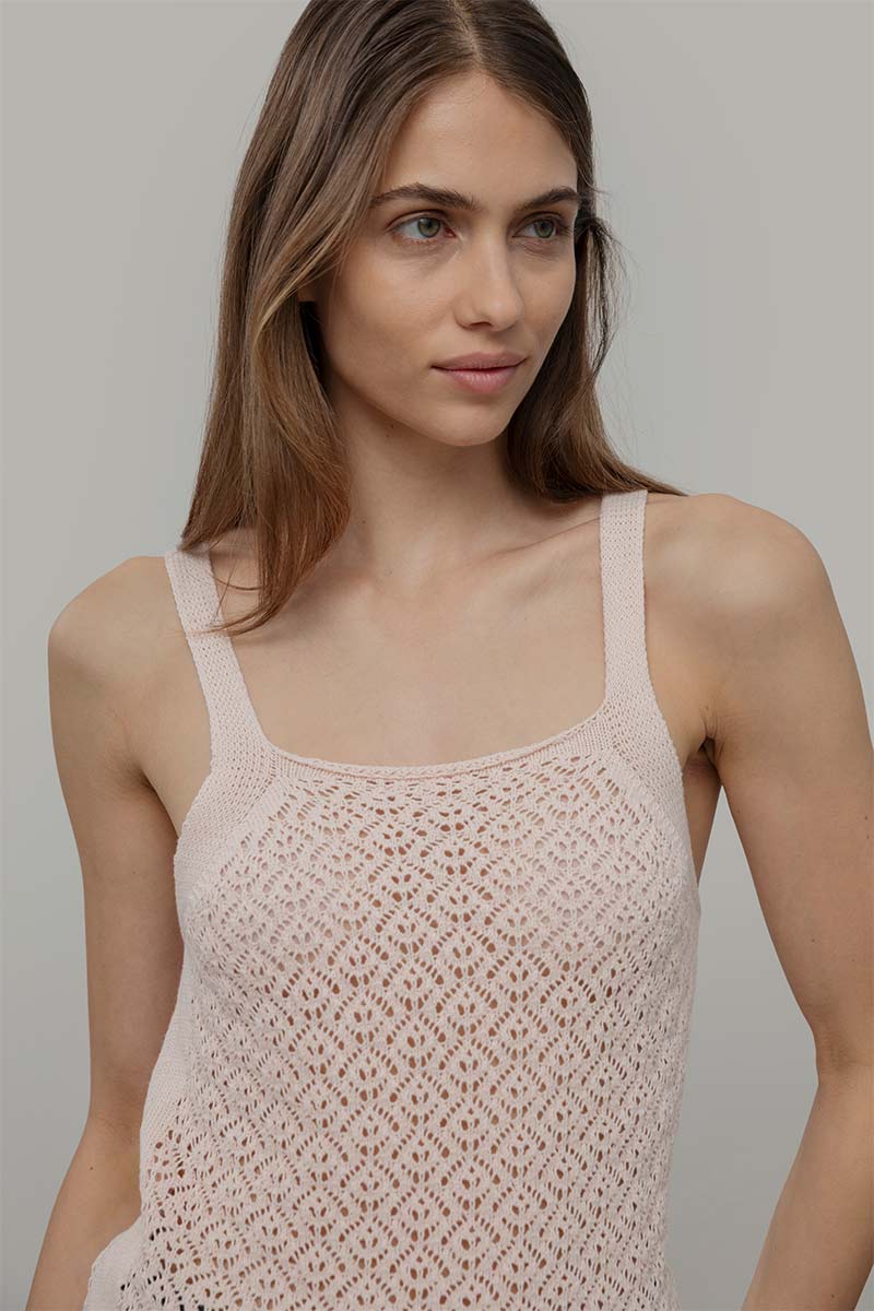 Tank Top Crochet Cotone Riciclato Donna Marilù - Rifò Lab Moda circolare made in Italy