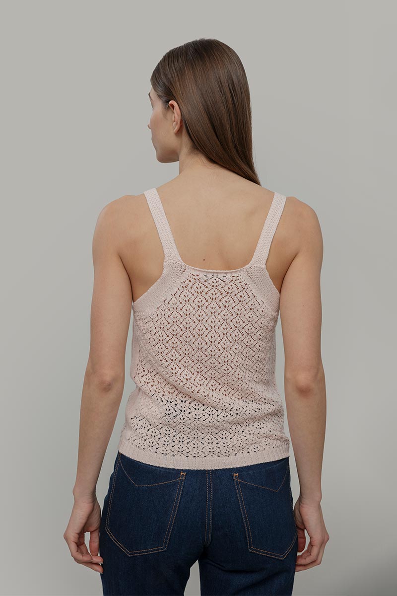 Tank Top Crochet Cotone Riciclato Donna Marilù - Rifò Lab Moda circolare made in Italy