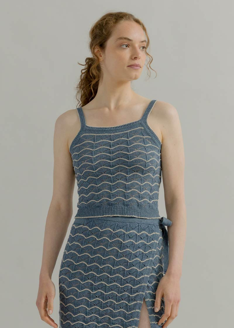 Tank Top Donna Cotone in Maglia Perla - Rifò
