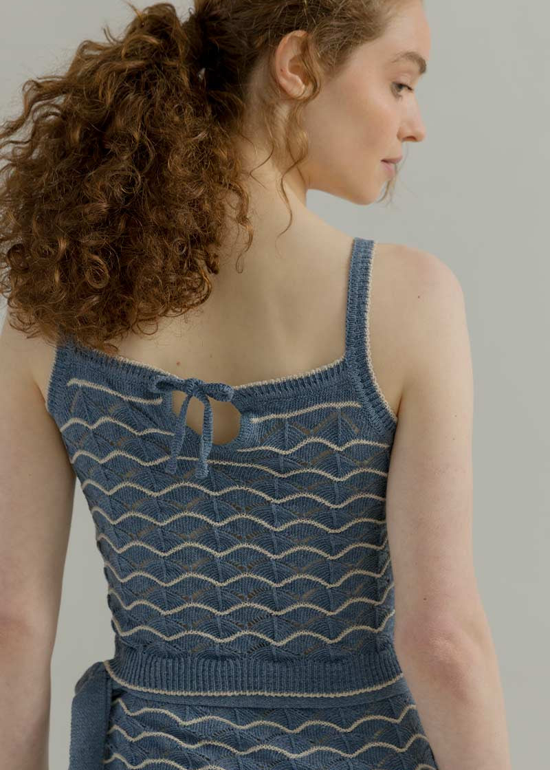 Tank Top Donna Cotone in Maglia Perla - Rifò