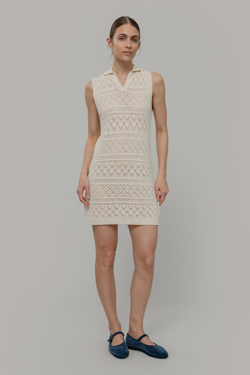 Vestito Estivo in Maglia Donna Cotone Abito Crochet Daniela  - Rifò Lab Moda circolare made in Italy