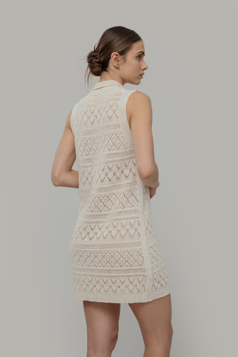 Vestito Estivo in Maglia Donna Cotone Abito Crochet Daniela  - Rifò Lab Moda circolare made in Italy