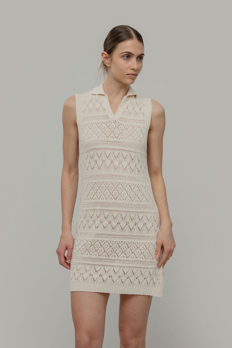 Vestito Estivo in Maglia Donna Cotone Abito Crochet Daniela  - Rifò Lab Moda circolare made in Italy