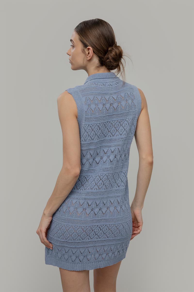 Vestito Estivo in Maglia Donna Cotone Abito Crochet Daniela  - Rifò Lab Moda circolare made in Italy