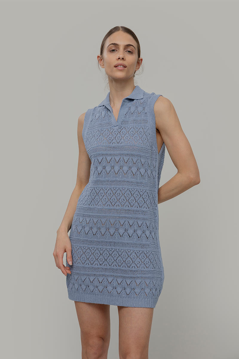 Vestito Estivo in Maglia Donna Cotone Abito Crochet Daniela  - Rifò Lab Moda circolare made in Italy