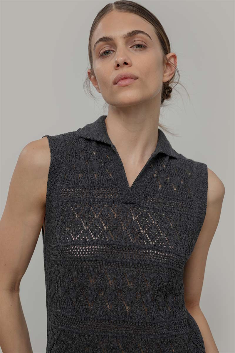 Vestito Estivo in Maglia Donna Cotone Abito Crochet Daniela  - Rifò Lab Moda circolare made in Italy